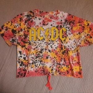 One-of-a-kind Customized AC/DC S/S Cropped Tee